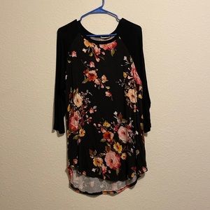 Chic Soul Floral 3/4 Sleeve Top